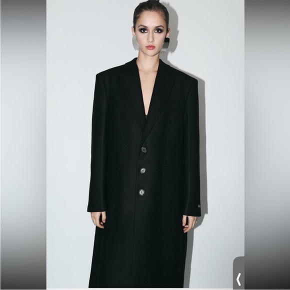 Zara Black Oversized wool blend Coat Jacket STEVEN MEISEL Limited Edition XS NWT - Picture 4 of 13